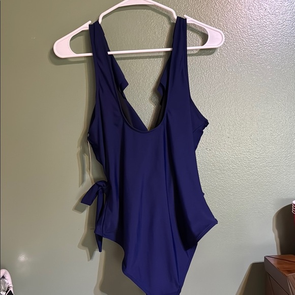 Navy Ruffle One-Piece Swimsuit - Picture 4 of 5